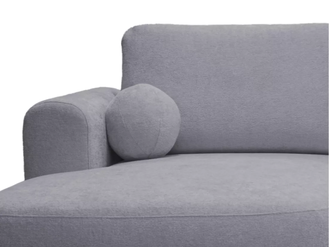 Canapé d'angle gauche convertible en tissu texturé gris BROCARO de Maison Céphy