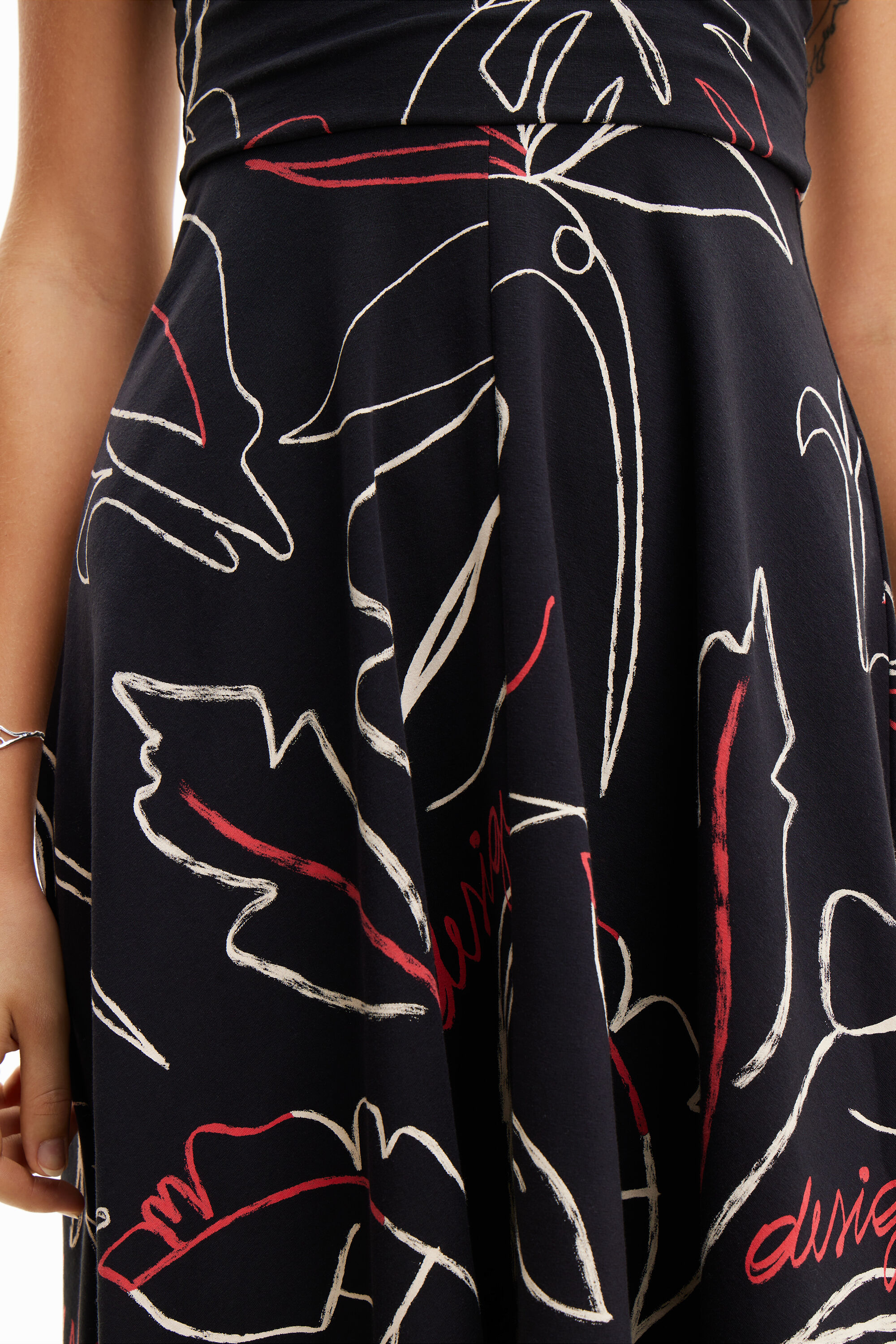 Robe bretelles maille tropicale