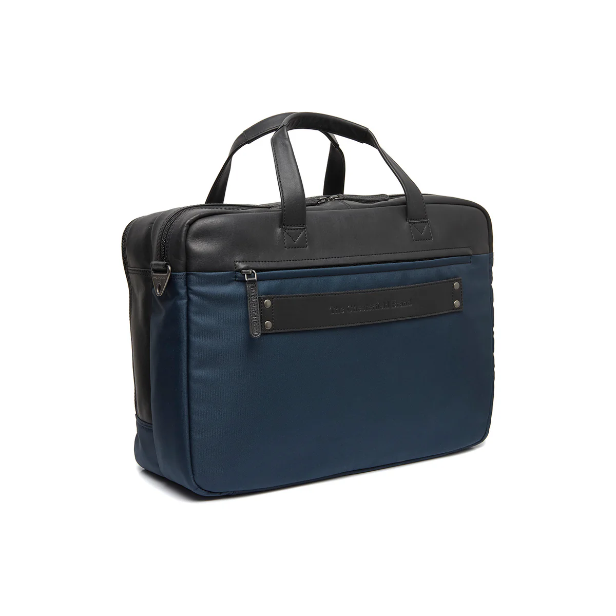 The Chesterfield Brand Nylon Wax Pull Up Laptoptas Nivano 17 Inch Navy