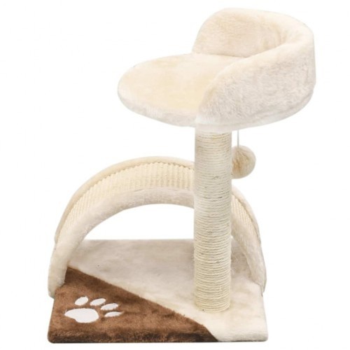 Arranhador de sisal bege e marrom para gatos