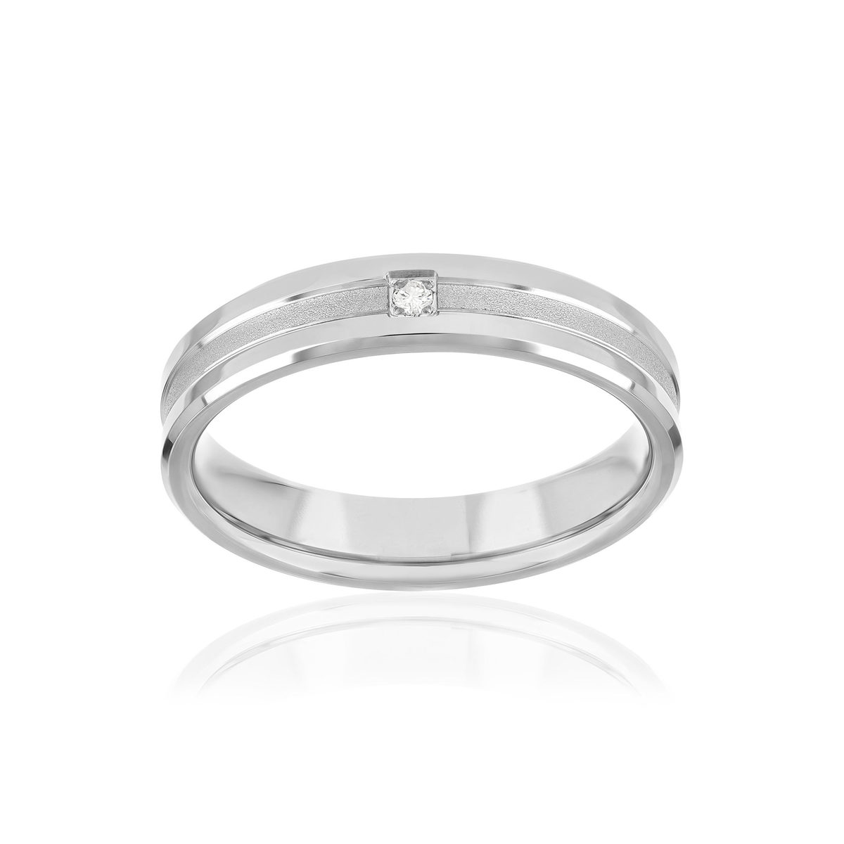 Alliance or 375 blanc diamant HSI 0.02 carat