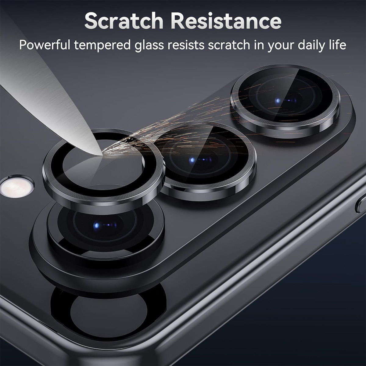 Samsung Galaxy Z Fold7 Kameraschutz Objektiv Ring Protector Abdeckung - Schwarz