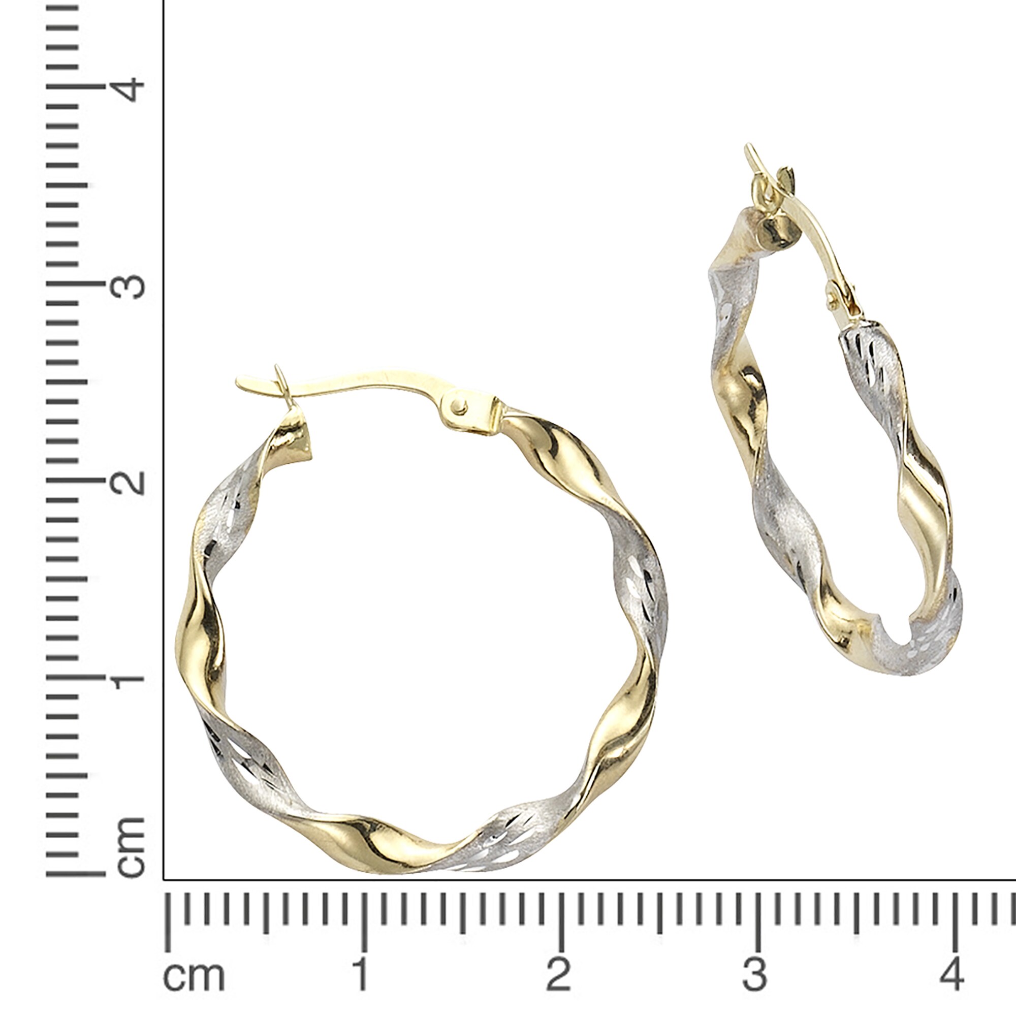 Fascination by Ellen K. Ohrringe Gold 333 zweifarbig glanz matt