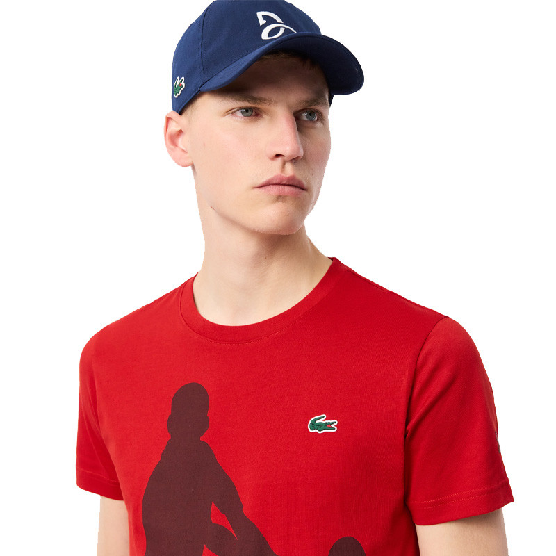 Pack Djokovic Tee-shirt et casquette Lacoste rouge et bleu marine