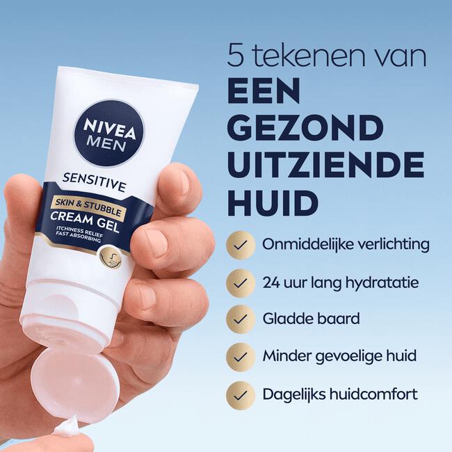 NIVEA Men Sensitive Huid & Stoppelbaard Gezichtsgel 50ml.