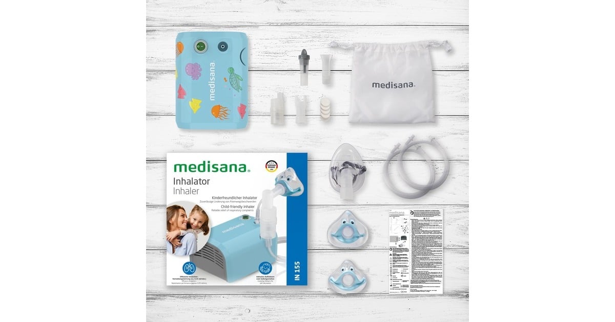 MedisanaIN 155 - Inhalator Kids  (Blauw/grijs, 2-in-1: Inhalator en neusreiniger)