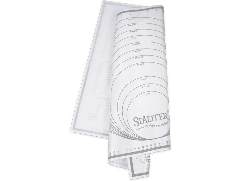 Städter Backmatte 60 x 40 cm 1 Stück, Weiss, 60 x 40 cm Silikon Unterlage zum Backen