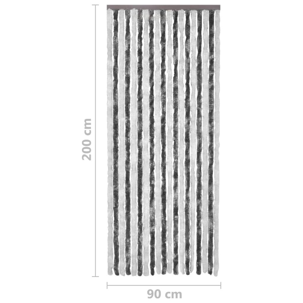 Moustiquaire gris et blanc 90x200 cm chenille