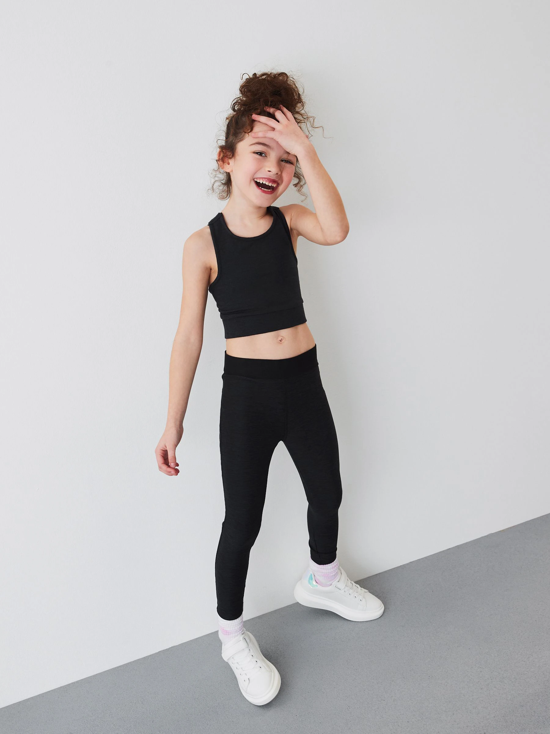 Zwart - Korte sporttop (5-16 jr)