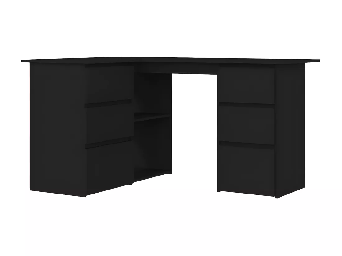 Bureau d'angle Noir 145x100x76 cm Aggloméré