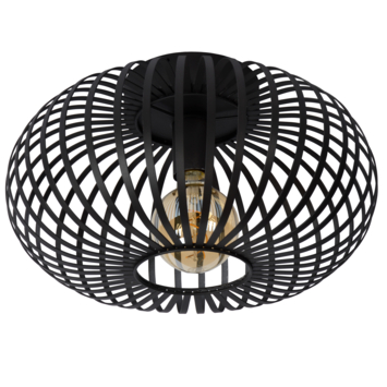 Lucide plafonnière Manuela 60W zwart