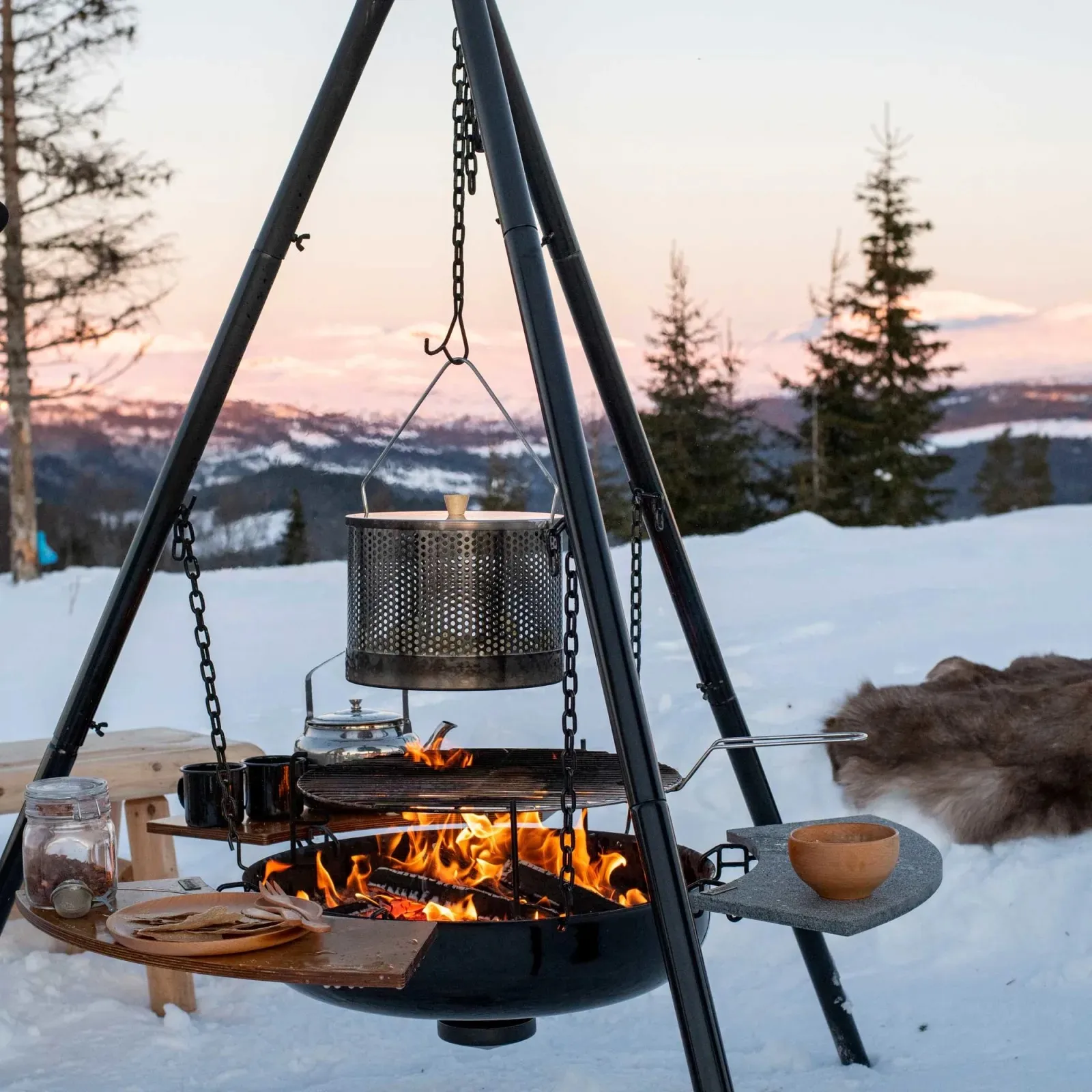 Espegard Popcorngryte i rustfritt stål Stainless Steel