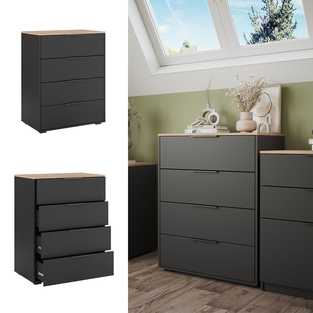 Vicco Sideboard Betti Anthrazit Sonoma 80 x 102 cm 4 Schubladen