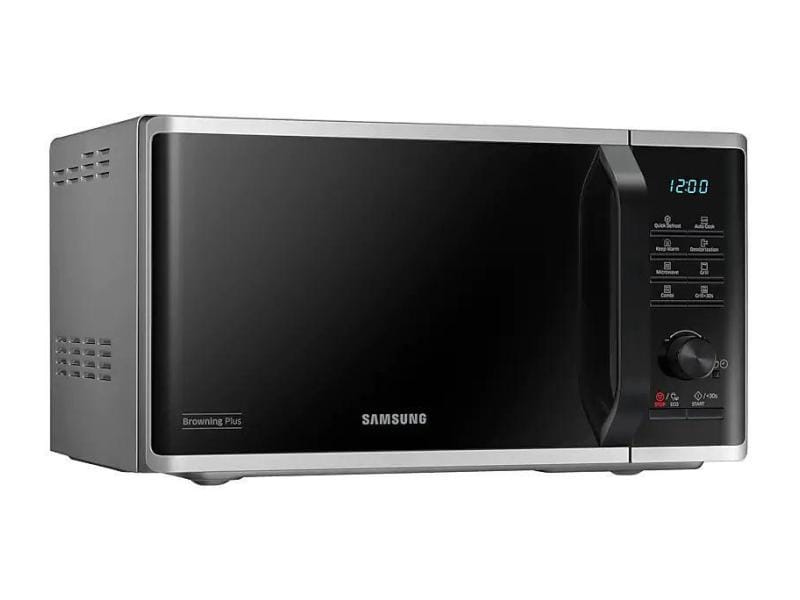 Samsung Mikrowelle mit Grill MG23K3505AS/SW Silber 800 W-Mikrowelle mit Grill-, Auftau- und Warmhalte- und Extra-Bräunungs-Funktion