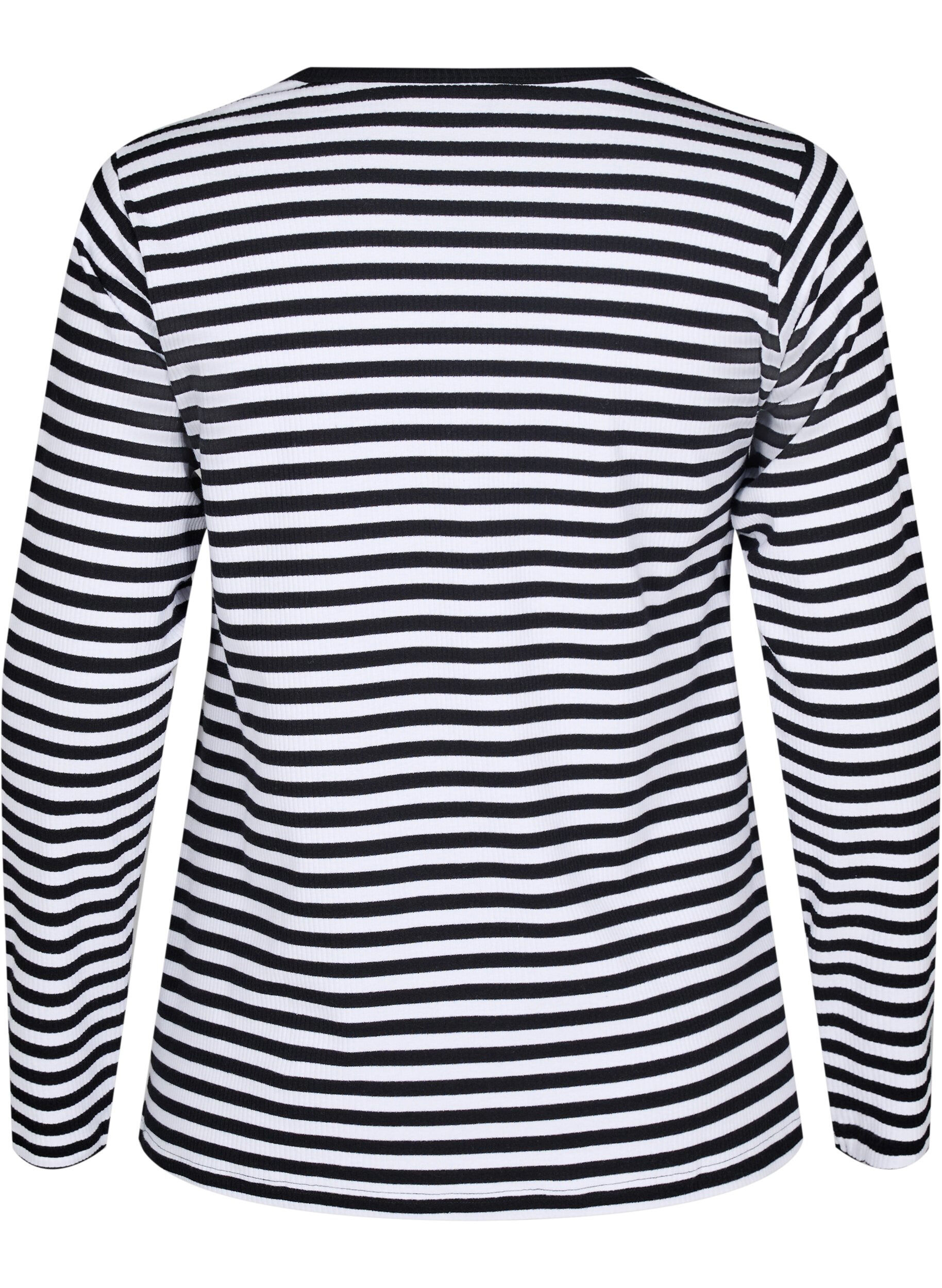 Stribet bluse med lange ærmer