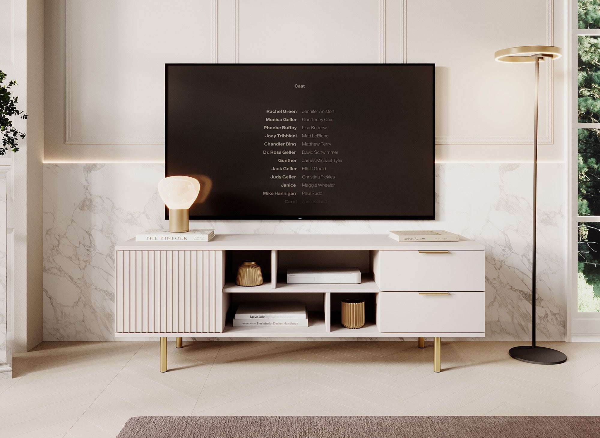 Meubella - TV-Meubel Nicola - Beige - 150 cm