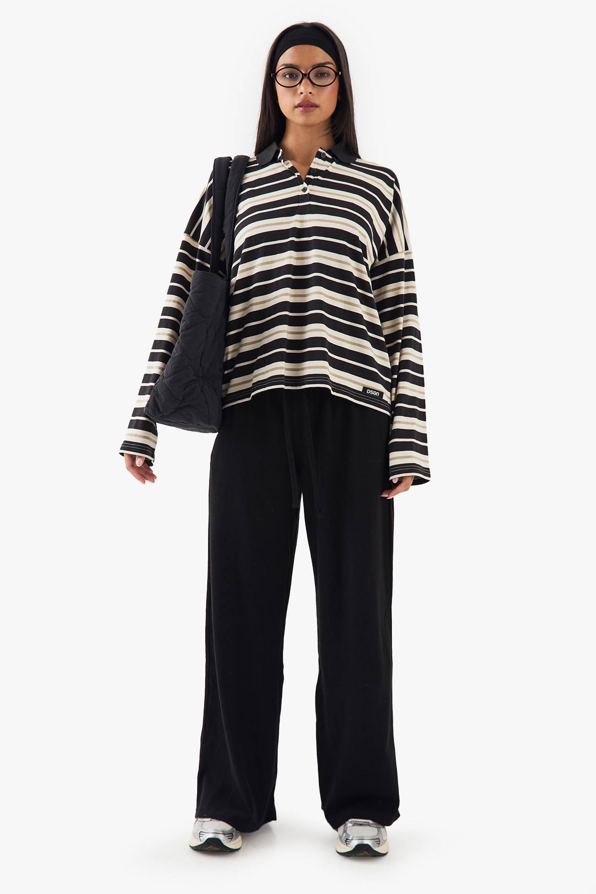Pantalon Large à Côtes Brodées DSGN Studio