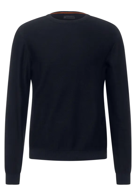 Strickpullover in Unifarbe - deep navy blue