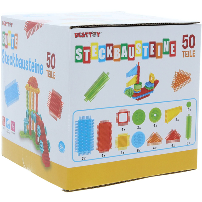 Besttoy - Bunte Steckbausteine - 50 Teile