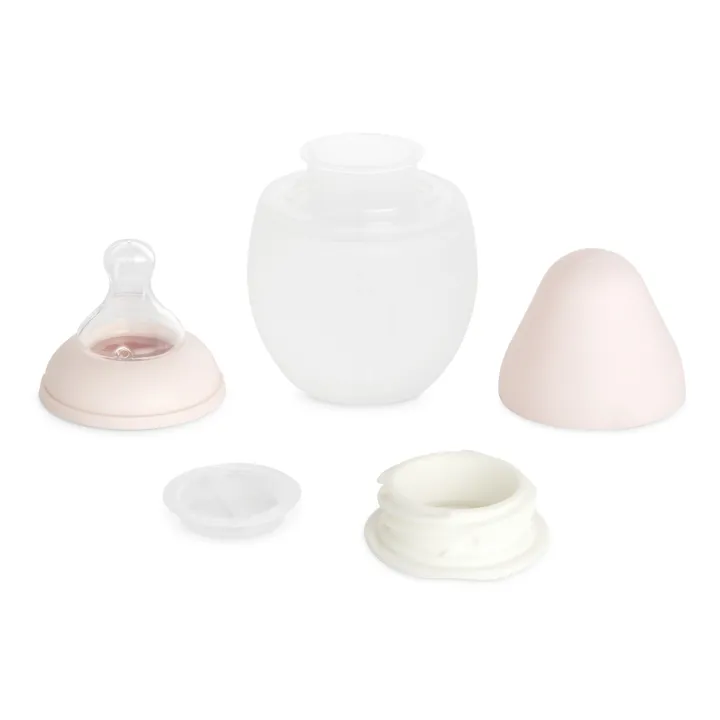Elhée Biberon en silicone médical et tétine physiologique | Rose poudré