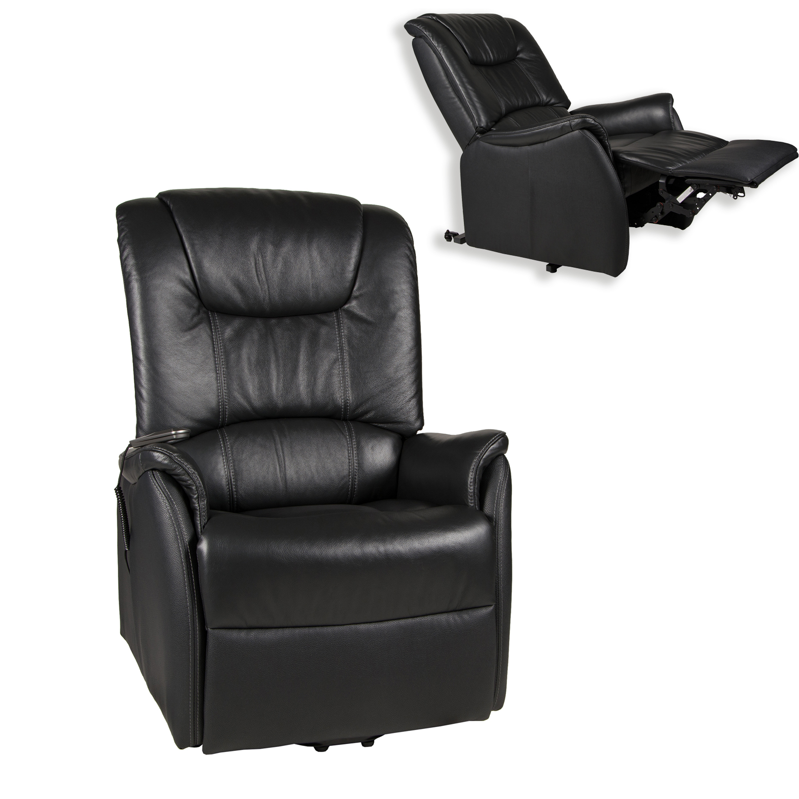 TV-Sessel - XXL - schwarz - Leder - mit Funktionen
