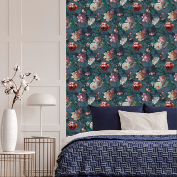 Vliesbehang Isabelle donkerblauw (108623)