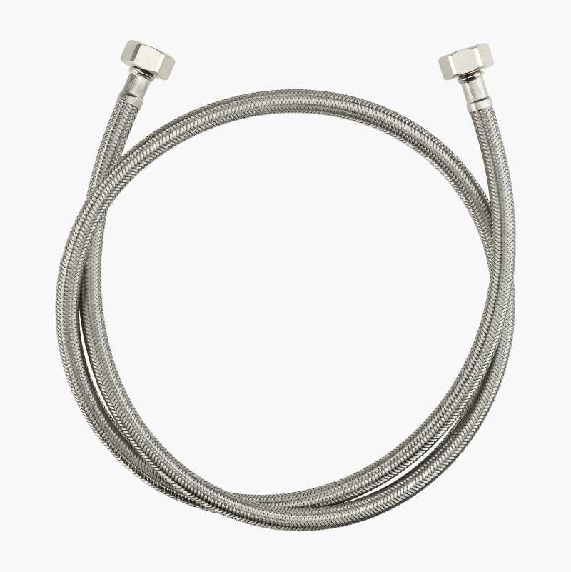 Tilkoblingsslange, rustfritt stål, rett 1/2