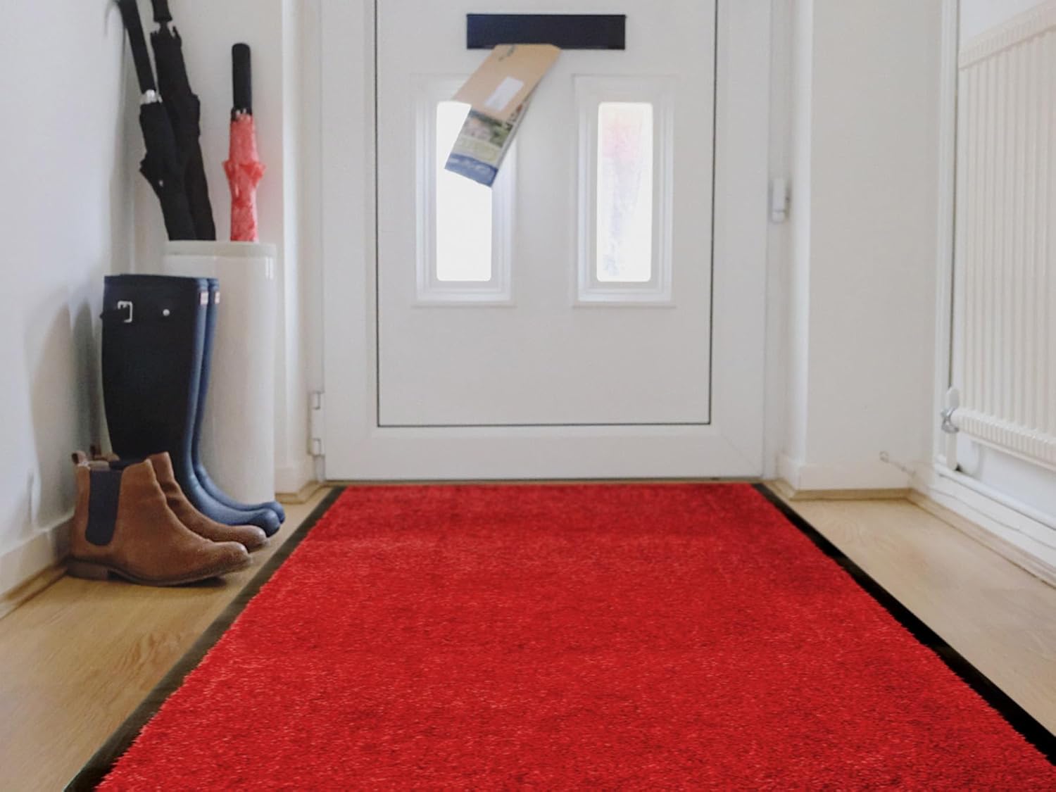 Primaflor Sauberlauf nach Maß - CLEAN, Rot, 90 x 300 cm, Rutschfester Schmutzfangläufer Meterware, Robuster Küchenläufer, Zuschneidbarer Teppichläufer, Eingangsmatte für Flur und Windfang