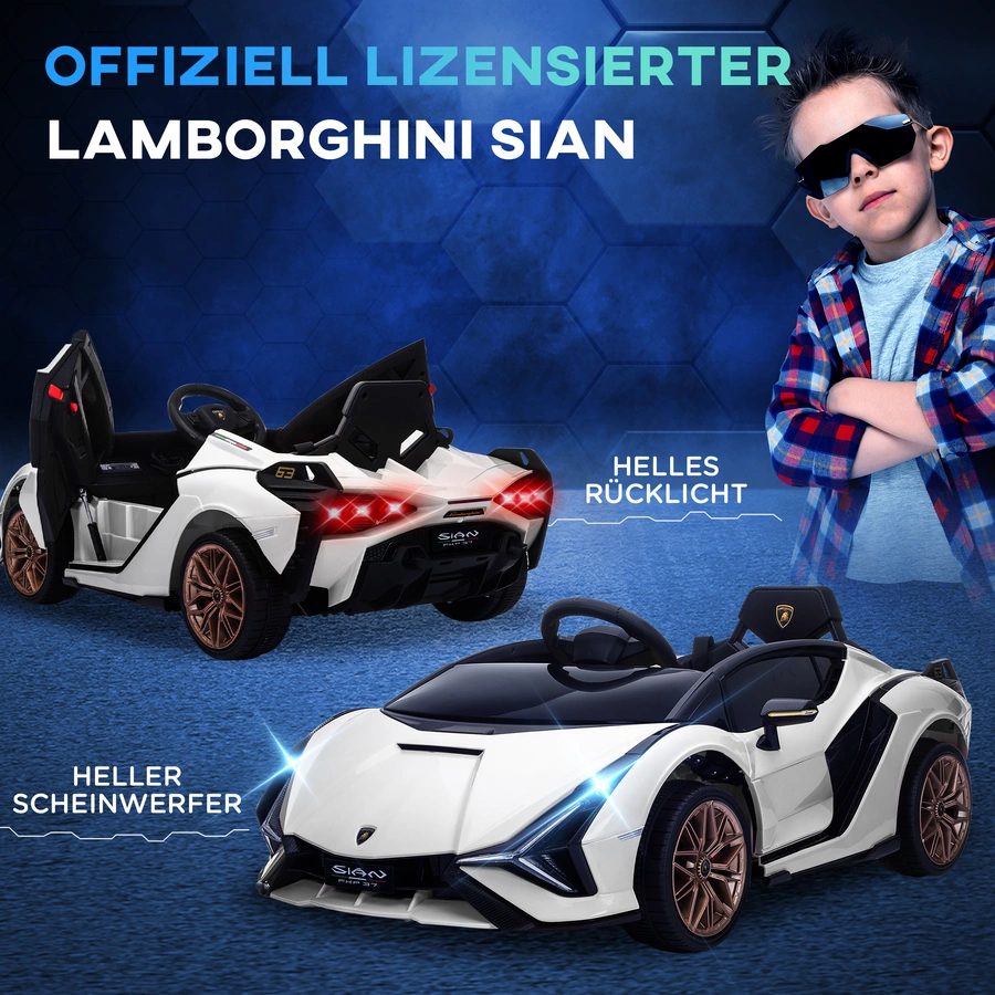HOMCOM Kinder Elektroauto mit Fernbedienung weiß