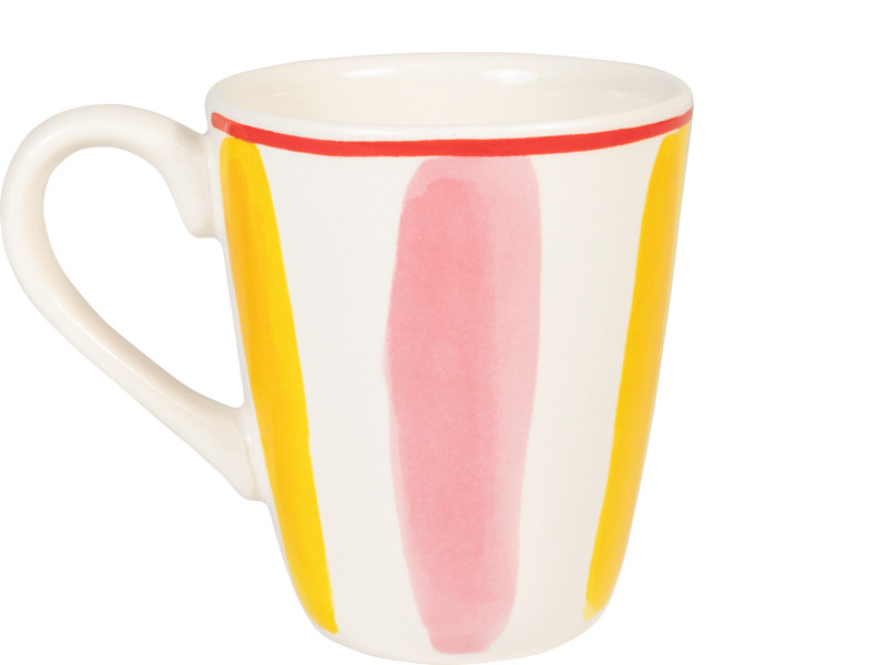 Beker 0.35L Even Bijkletsen Everyday Stripes Pink Yellow