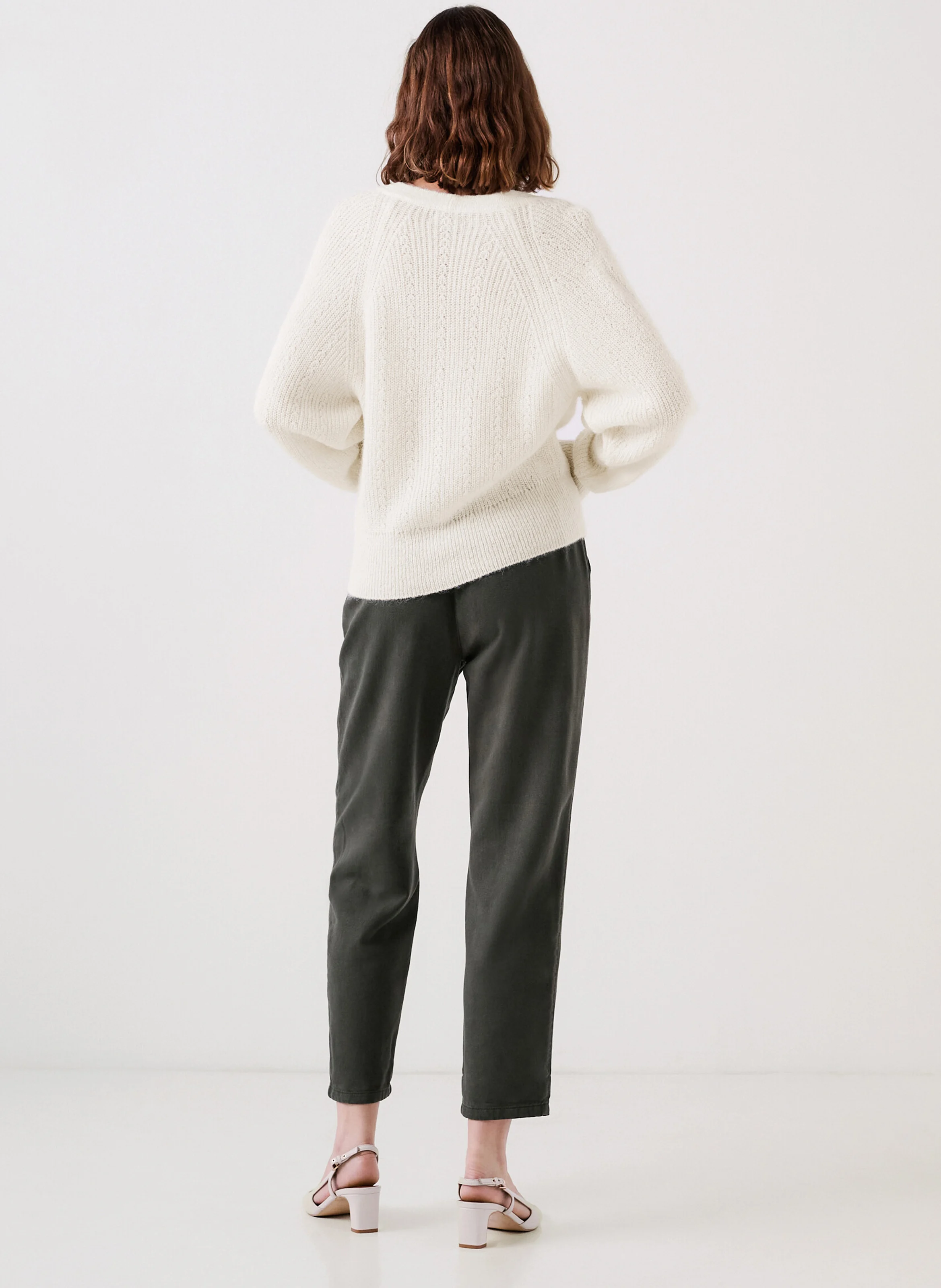 MLAMAR - Gilet droit en maille | Blanc