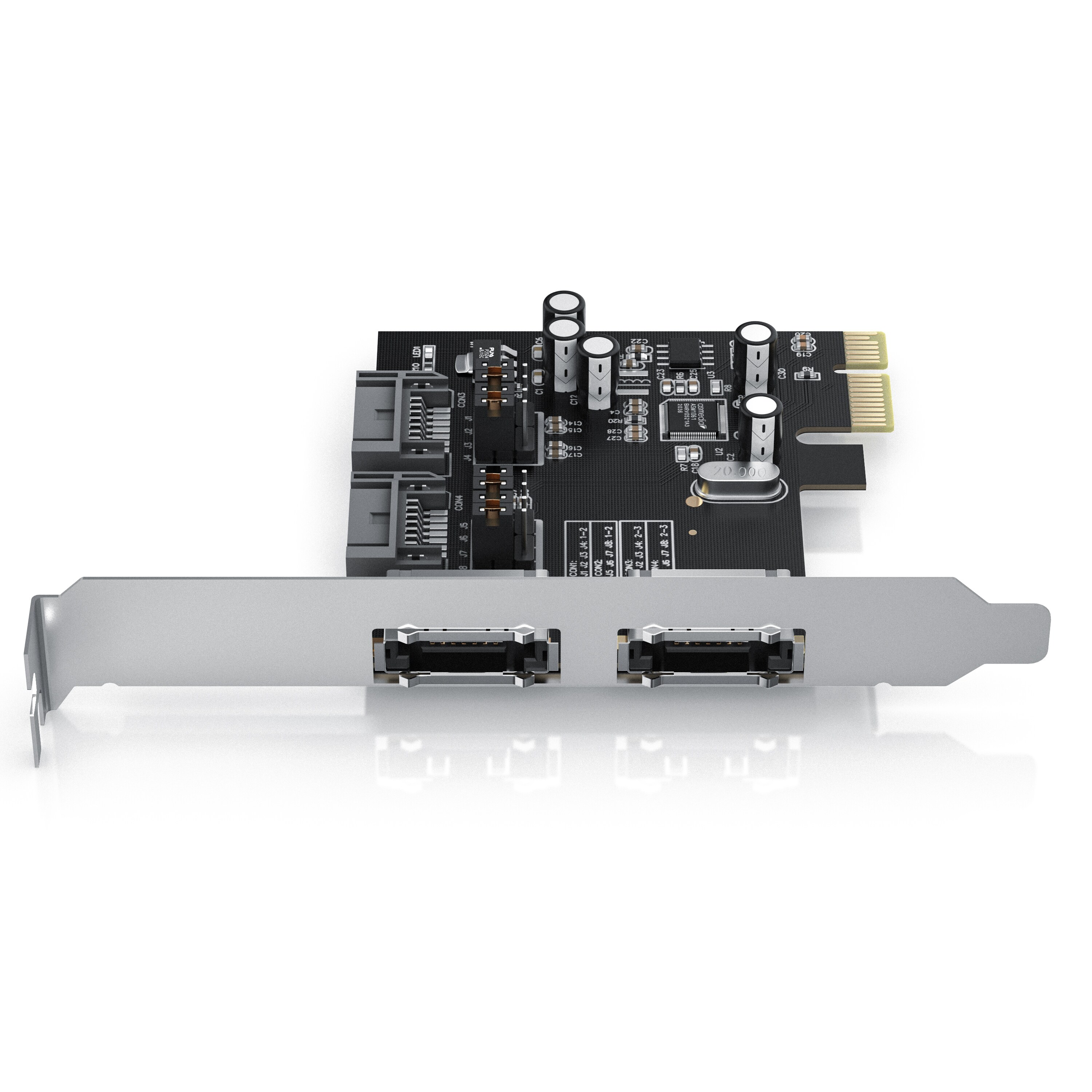 CSL PCIe Schnittstellenkarte für SATA III / eSata III 2x intern SATA & 2x extern eSATA