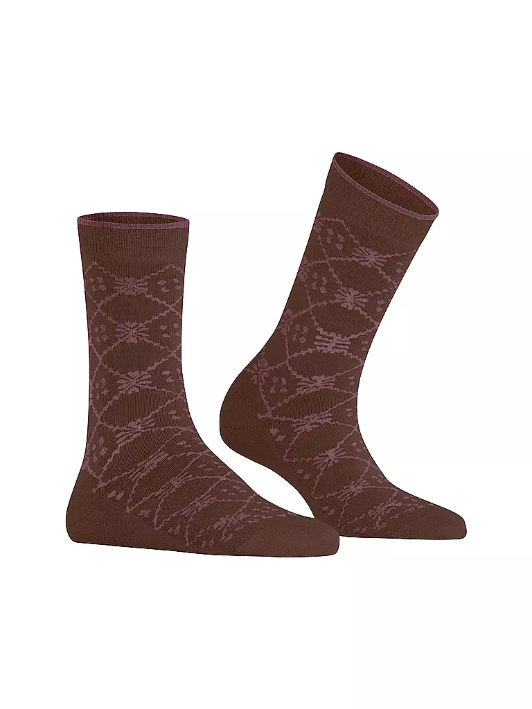 FALKE Socken RETRO SENSATION cinnamon dunkelrot