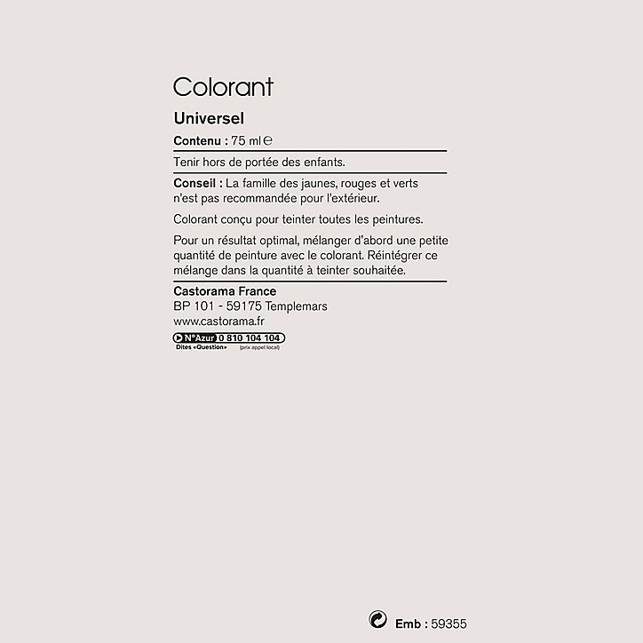 Colorant universel toutes peintures Colours noir 75ml