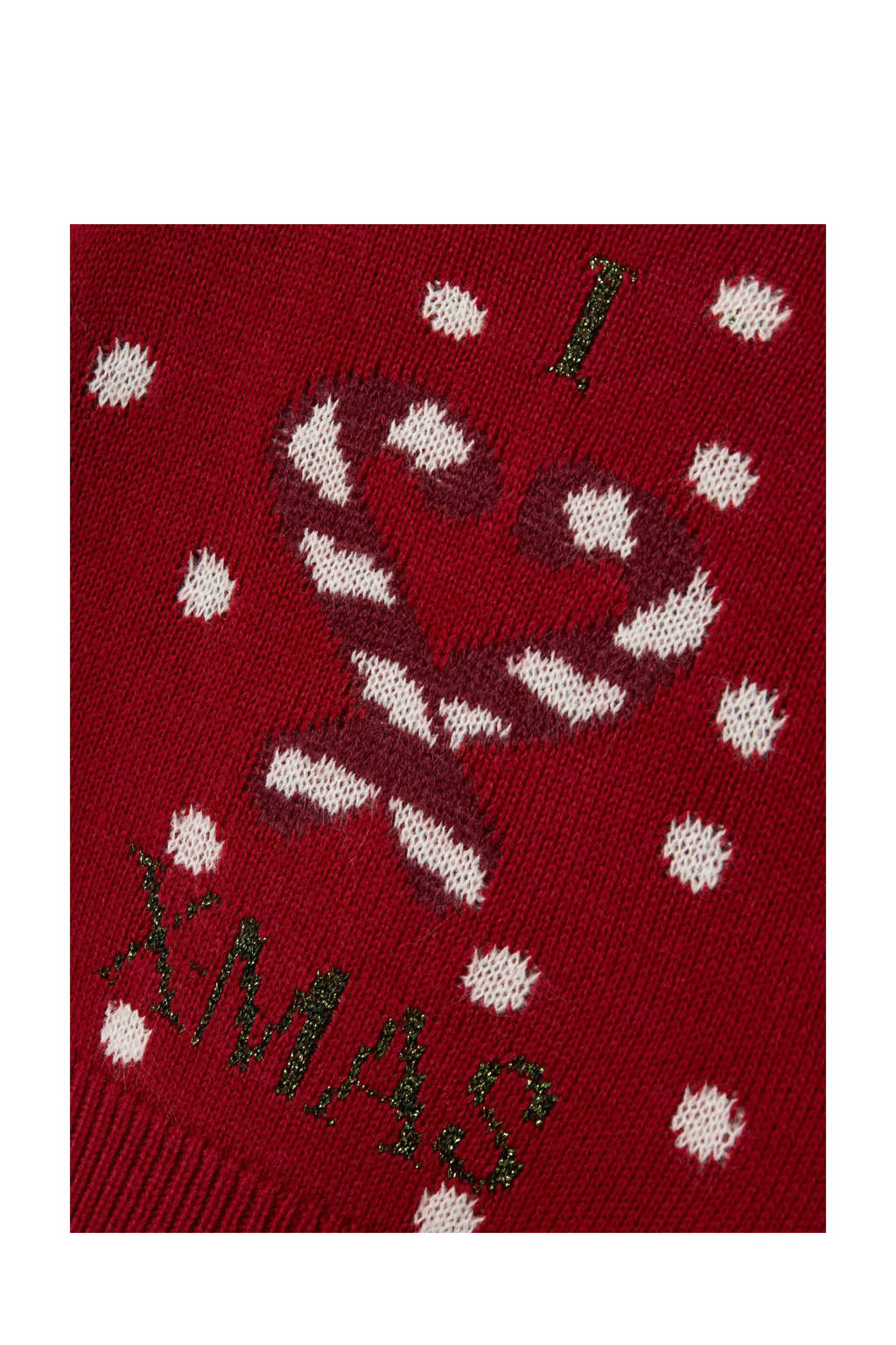 NAME IT kersttrui rood gebreid
