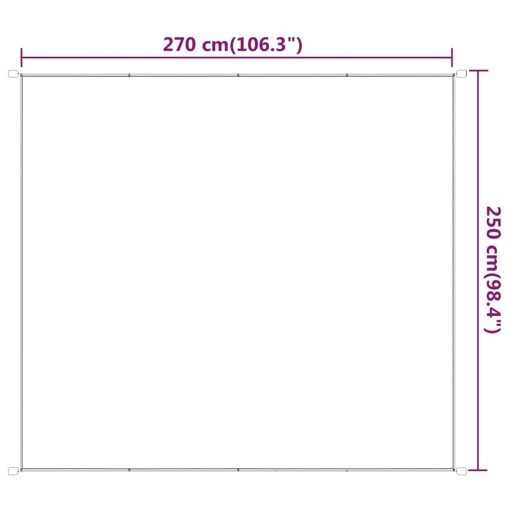 Auvent vertical 250 x 270 cm tissu oxford blanc
