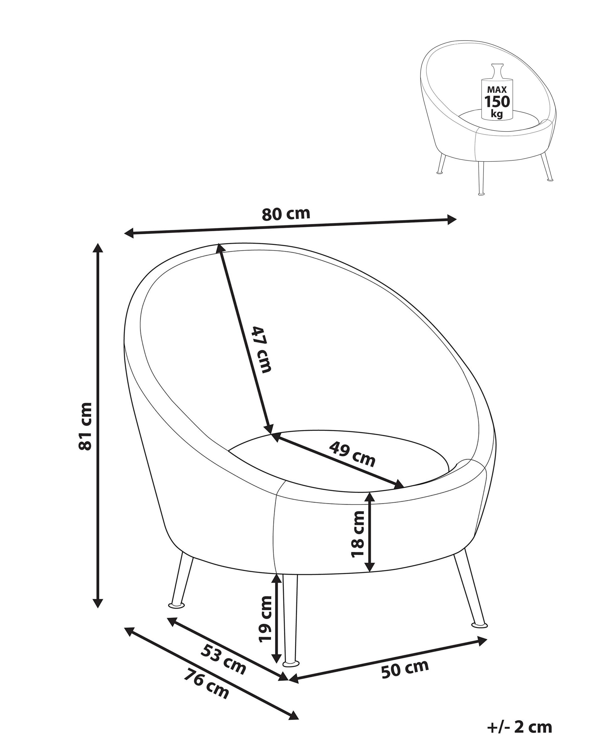 Fauteuil LANGA Fluweel Grijs
