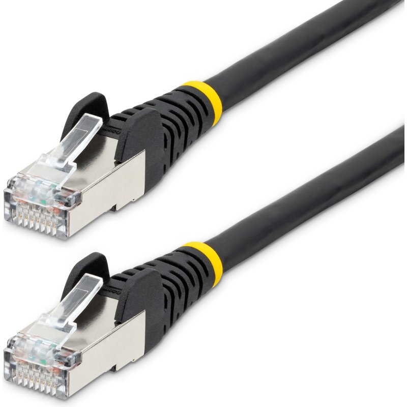 StarTech.com Câble Ethernet CAT6a 5m - Low Smoke Zero Halogen (LSZH) - 10 Gigabit 500MHz 100W PoE RJ45 S/FTP Cordon de Raccordement Réseau Snagless Noir avec Décharge de Tension