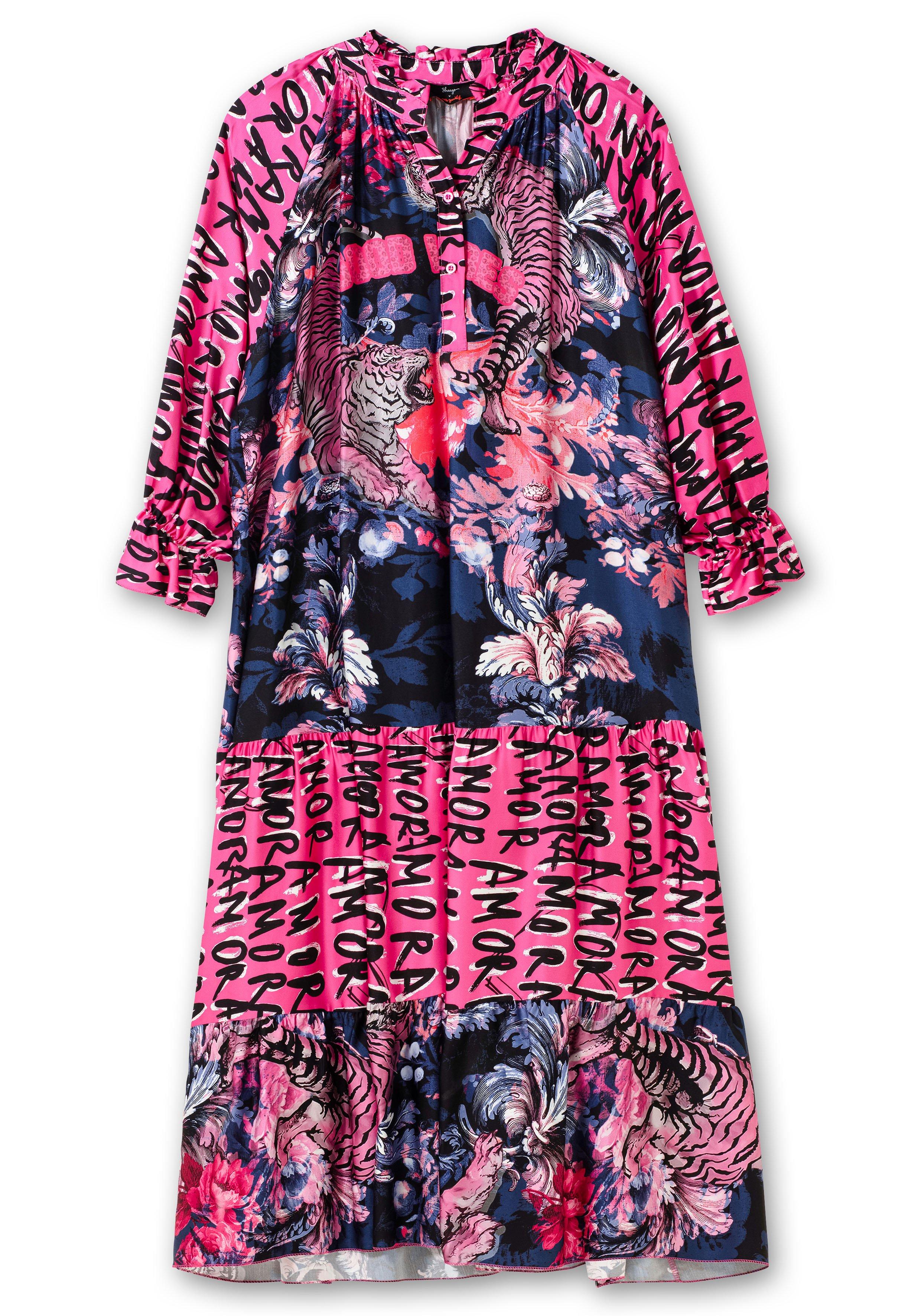 Maxikleid im Mustermix, mit Volant