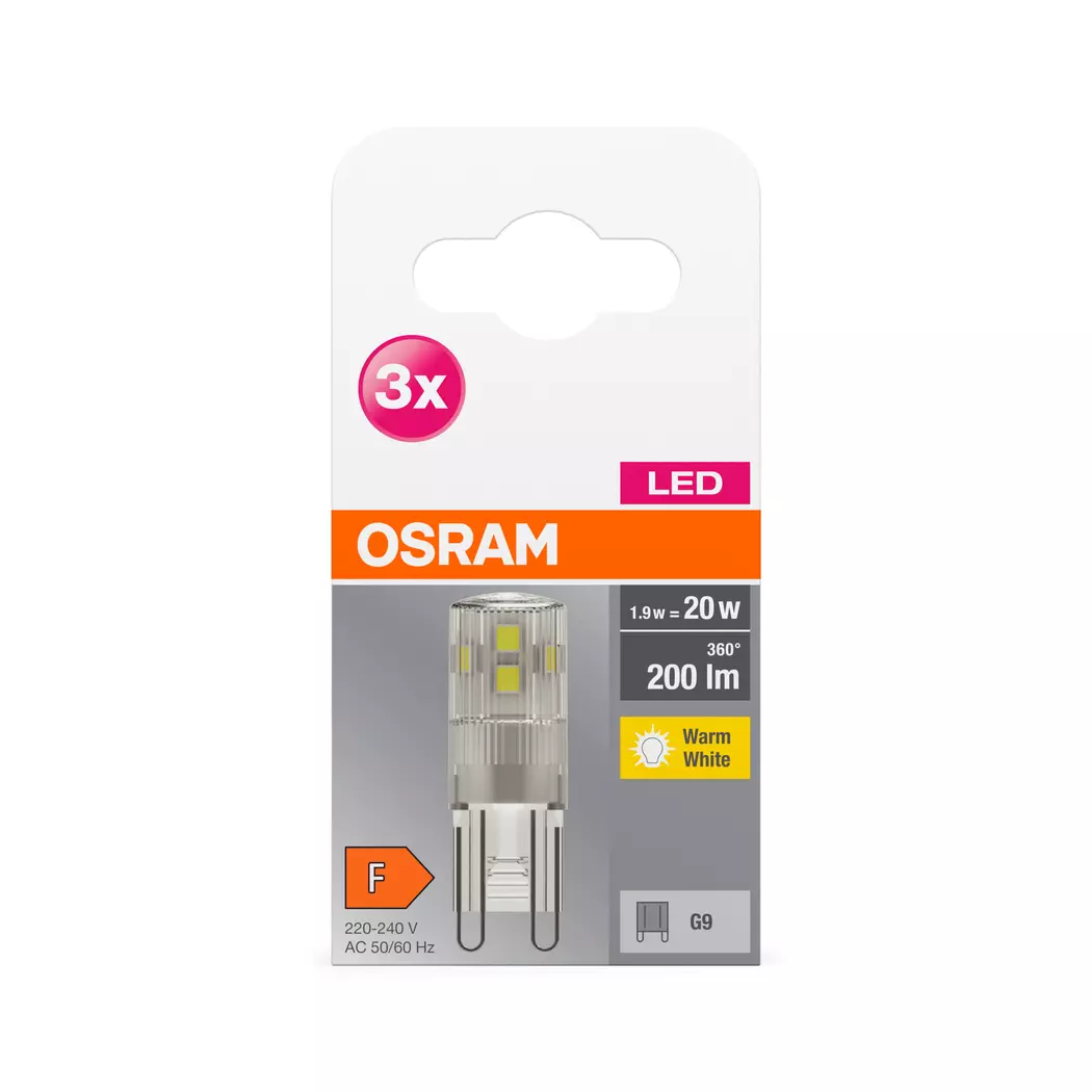 LED Stiftsockellampe G9/1,9 Watt/Energie F
