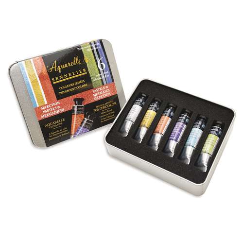 SENNELIER extrafeine Aquarellfarben-Sets, irisierende Farben
