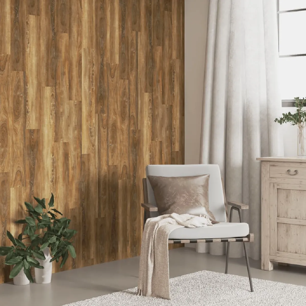 vidaXL Panneaux muraux - Marron Bois