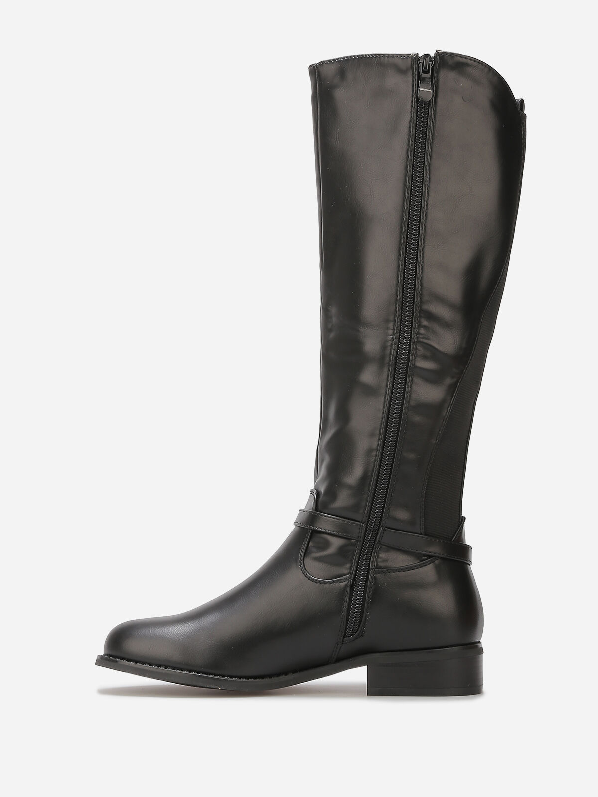 Bottes cavalières à boucle dorée- Noir