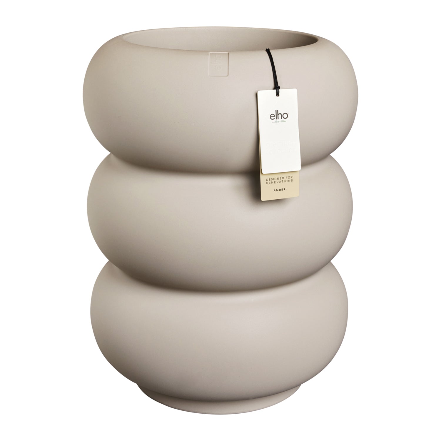 Elho Amber Roll High 43 - Balanced beige - Ã 43 x H 58 cm - Binnen en Buiten - 100% gerecycled kunststof