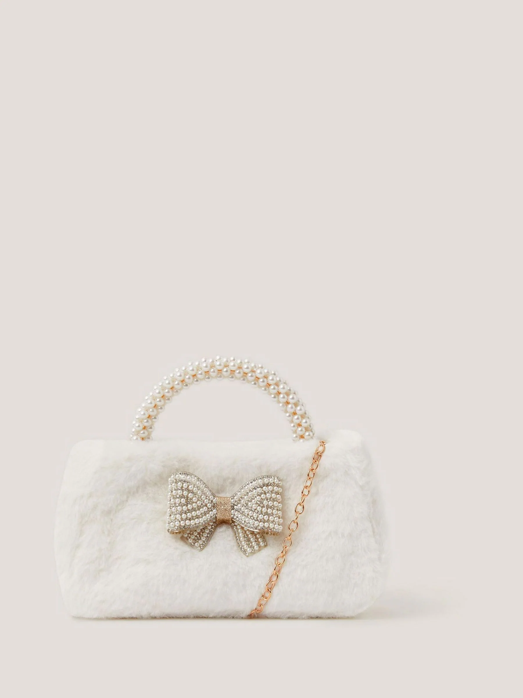 Monsoon Fluffy Pearl Handle Bag