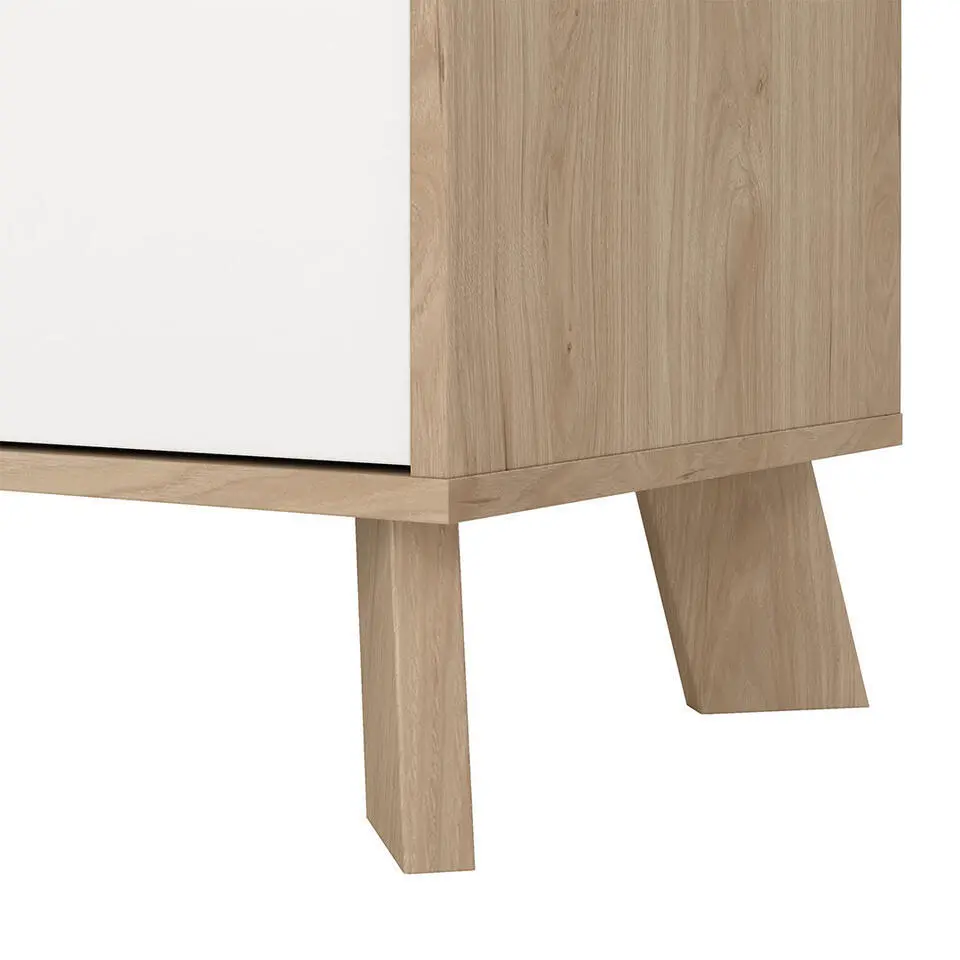 Hioshop Ikast dressoir 4 deuren- 1 lade eiken decor- wit