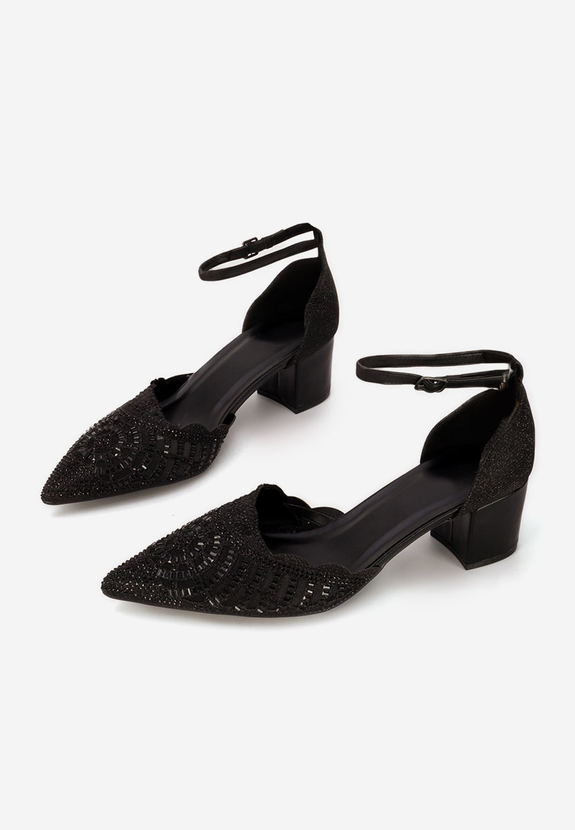 Chaussures à talon épais noirs Melizza