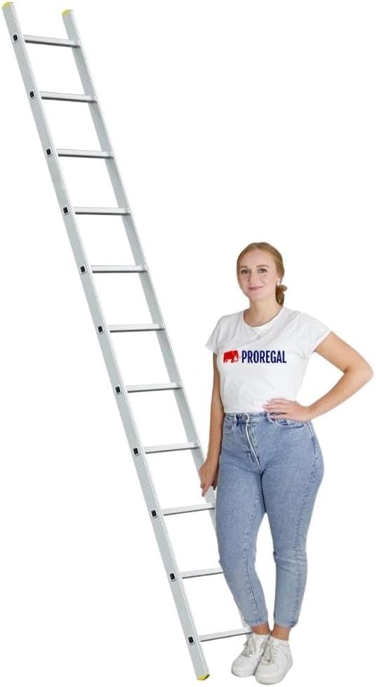 PROREGAL Economy Plus sportladder zonder dwarsbalk, 11 sporten, werkhoogte 3,97 m, draagvermogen 150 kg