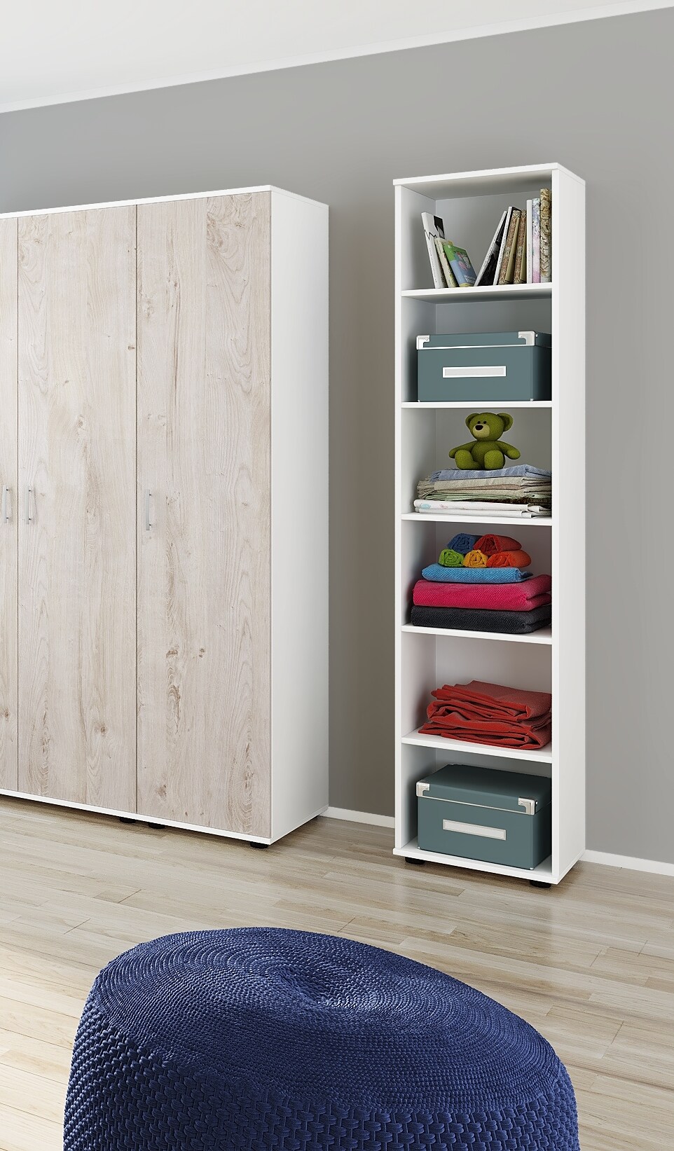 nonjoo. Babyzimmer Hanna hohes Regal mit 6 Fächern