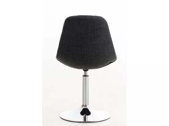 Chaise de bureau - Tissu & Métal chromé - Gris foncé - Emil